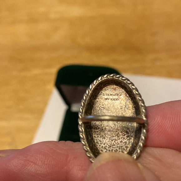 Vintage sterling silver Mexican scarf ring - Picture 3 of 6